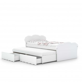 מיטה וחצי ענן כוללת מיטת חבר ומגירות